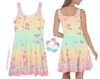 Macaron Sakura Blossom Skater Dress