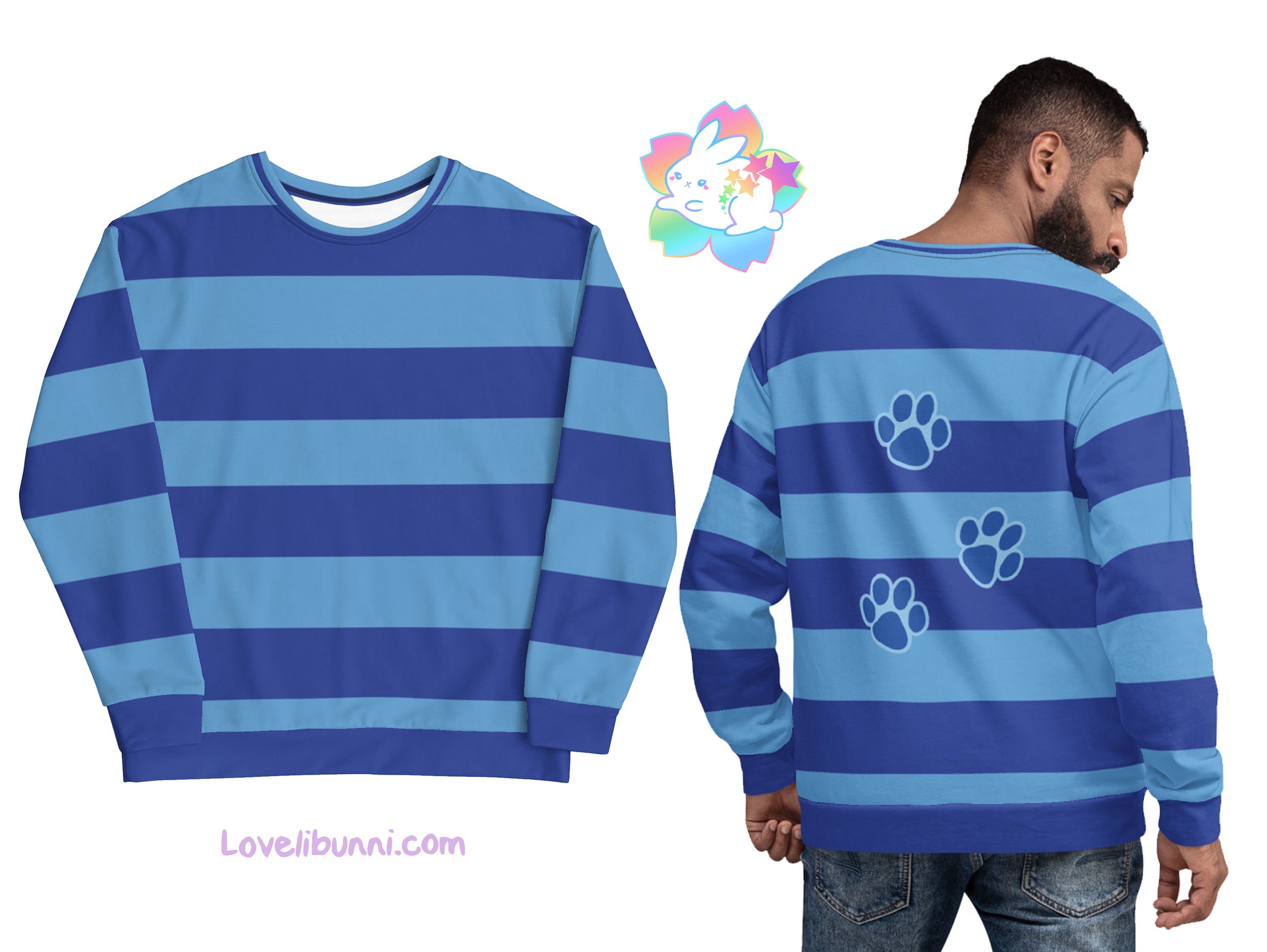 Blue Striped Sweatshirt - Etsy