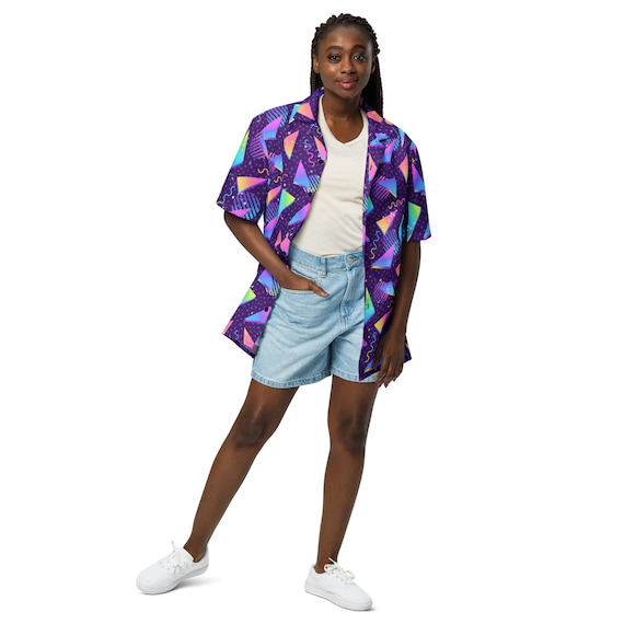Vaporwave Arcade Carpet | Eco Button up Shirt - Etsy