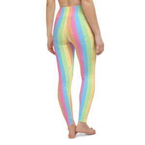 Pastel Rainbow Sherbet Sprinkle Yoga Leggings image 4