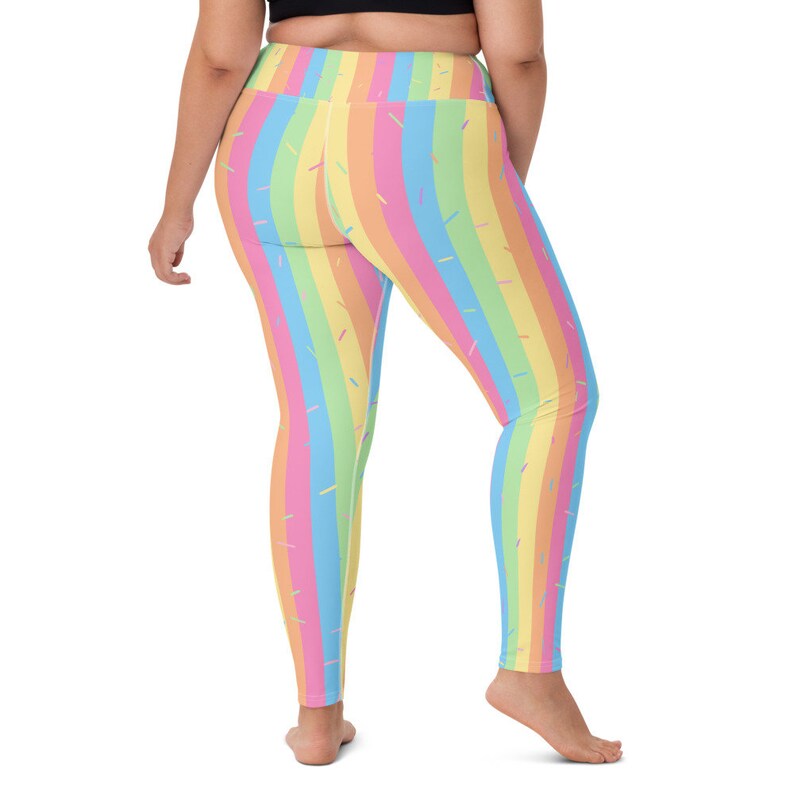 Pastel Rainbow Sherbet Sprinkle Yoga Leggings image 9