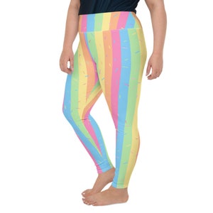 Pastel Rainbow Sherbet Sprinkle Yoga Leggings image 3