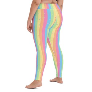 Pastel Rainbow Sherbet Sprinkle Yoga Leggings image 5