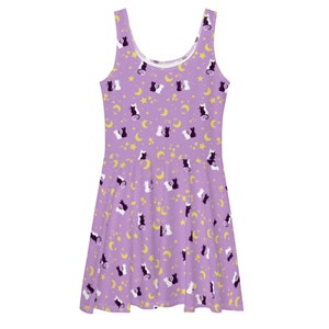 Lavender Moon Kitty Skater Dress