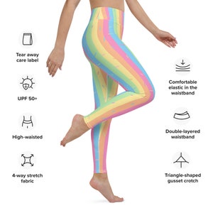 Pastel Rainbow Sherbet Sprinkle Yoga Leggings image 2