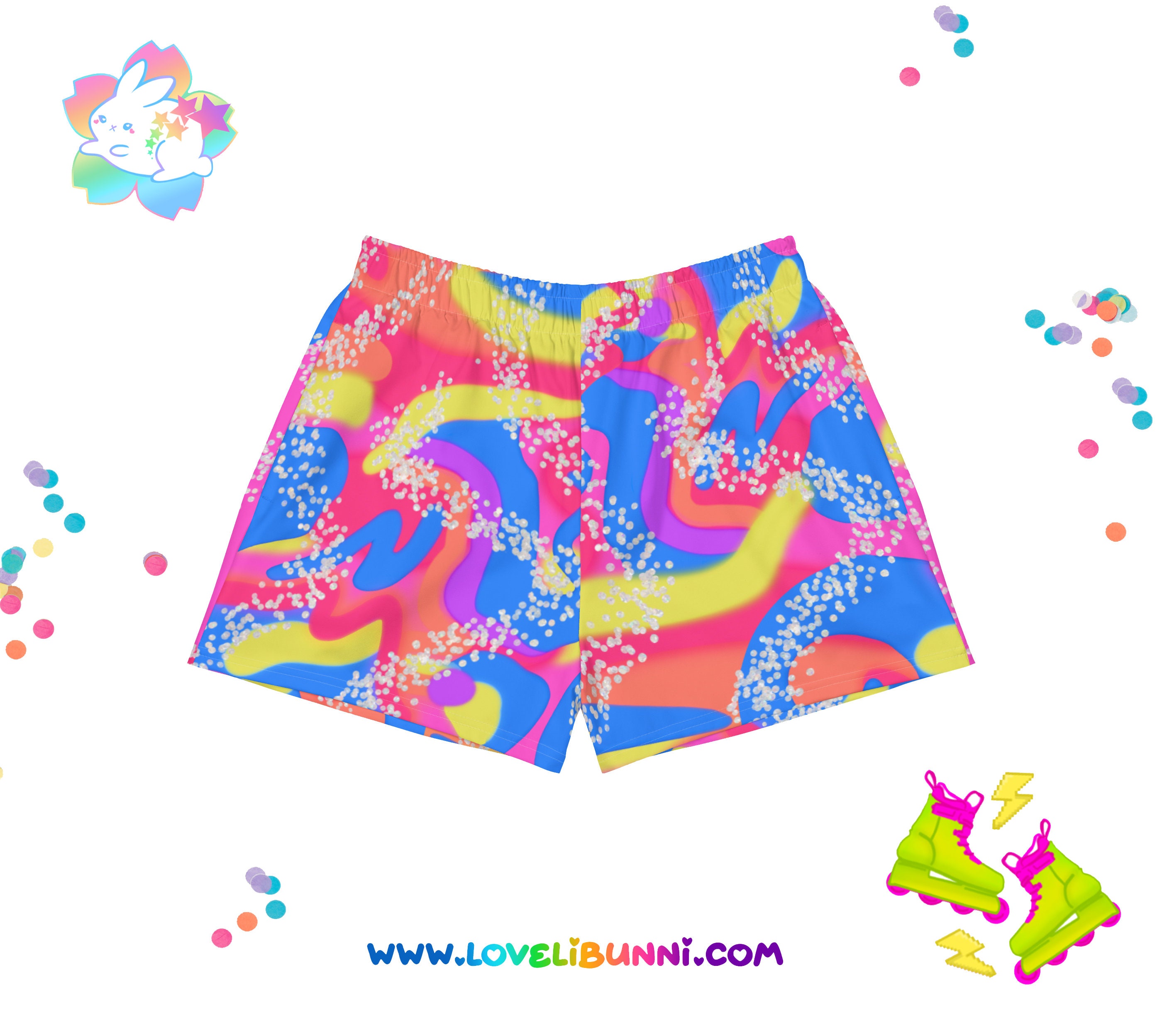 90s Malibu Retro Roller Skate Eco Athletic Shorts - Etsy