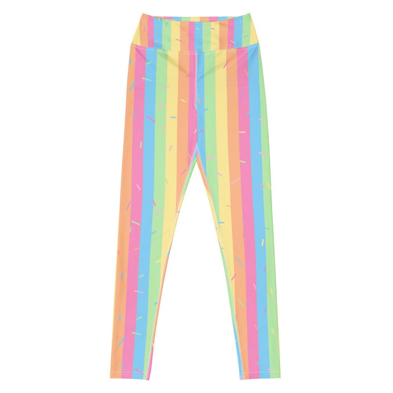 Pastel Rainbow Sherbet Sprinkle Yoga Leggings image 8