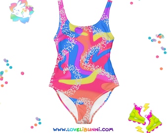 90s Malibu Retro Roller Skate | One-Piece Swimsuit / Leotard