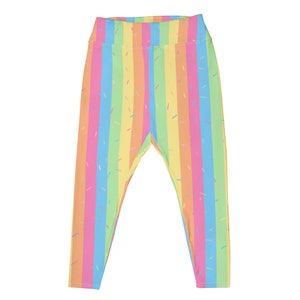 Pastel Rainbow Sherbet Sprinkle Yoga Leggings image 7