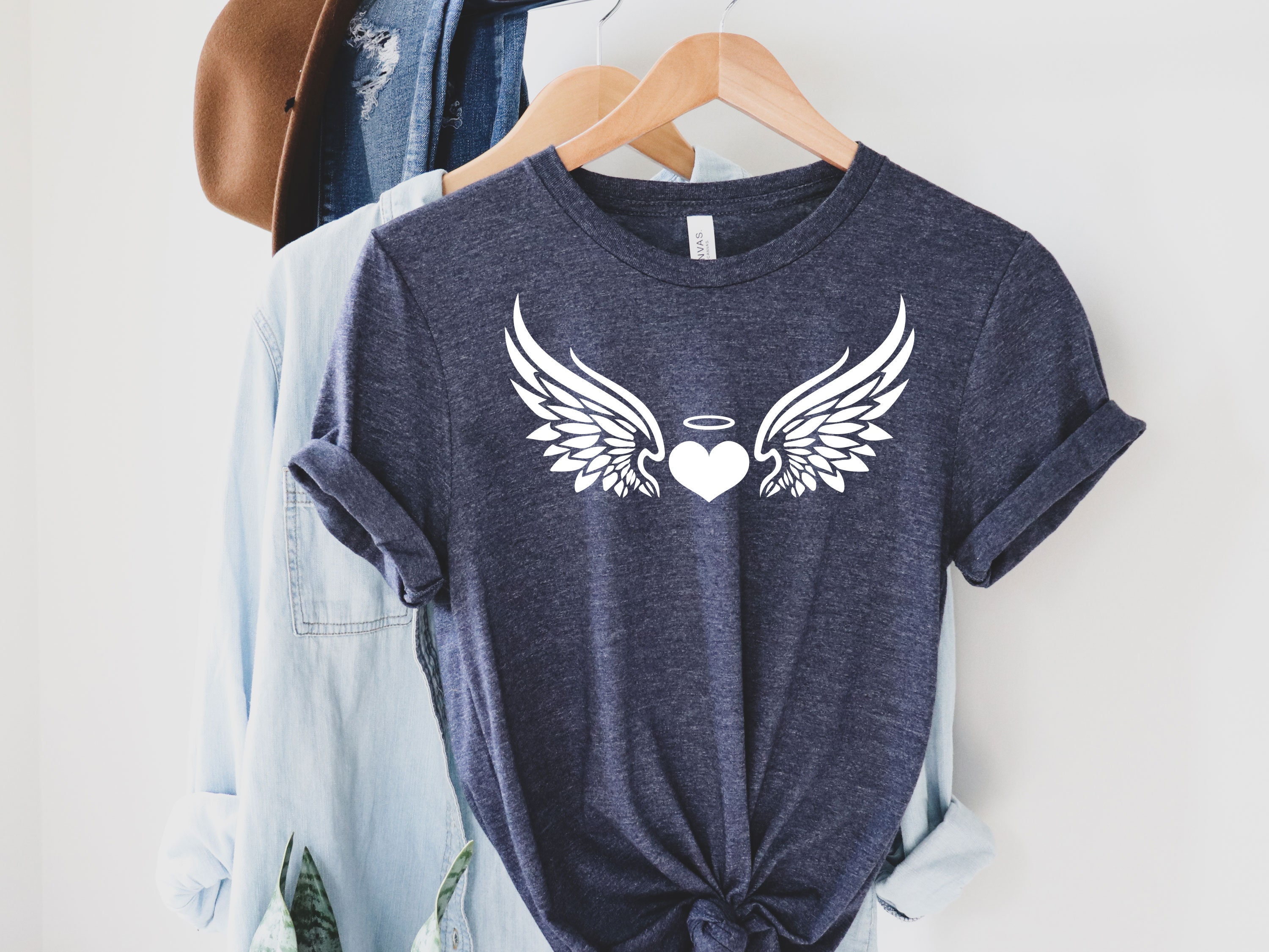 Angel Wings Women Graphic Tee Valentine Shirt Angel Mama | Etsy