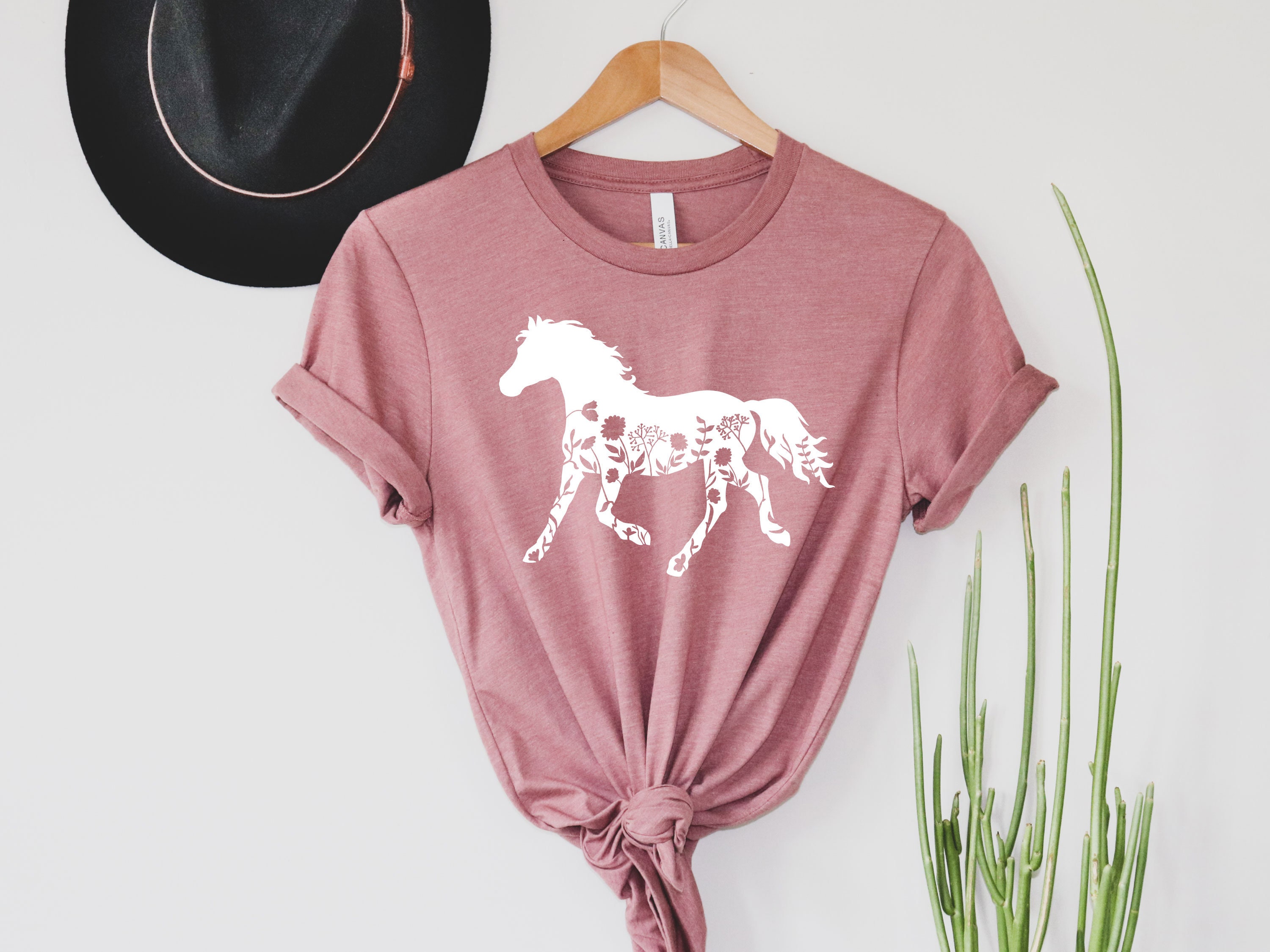 Floral Horse Shirt Horse Lover Shirt Floral Shirt Gift Etsy
