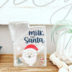 Melk voor de Kerstman glazen beker Kerstman melk Kerstdecor melkvorm beker vakantiedecoratie sneeuwvlok snoepgoed winterwonderland