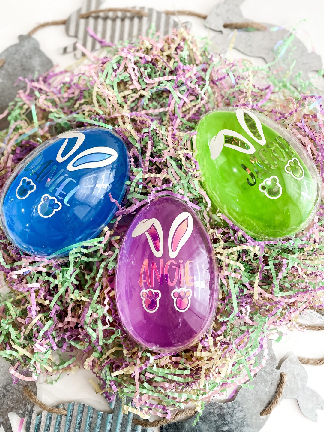 Personalized Easter Egg Fillable Easter Egg Easter Basket Filler Egg