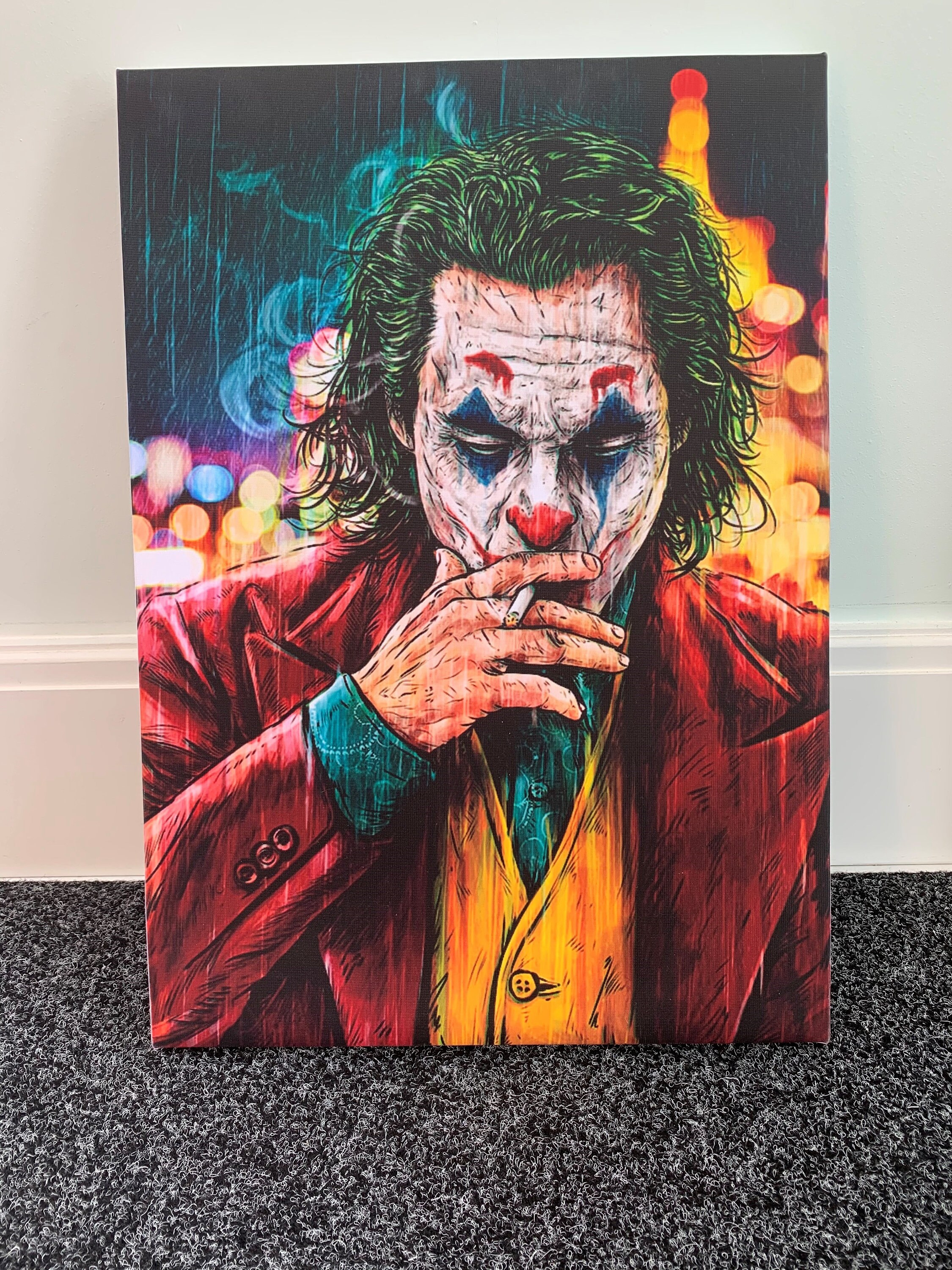 Joker Canvas Joaquin Phoenix 2019 Joker Wall Art Print Etsy