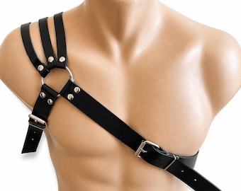 Leather Shoulder Harness for Men, Adjustable Chest Strap Harness, - Handmade Gear