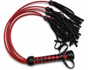 Suede Leather Flogger 27.6”, Handmade Genuine Leather Sensory Whip