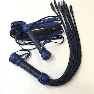 Leather Flogger 30 Tail Cat O Nine 19,7&quot; Whip Spanking Tool Kit - Handmade