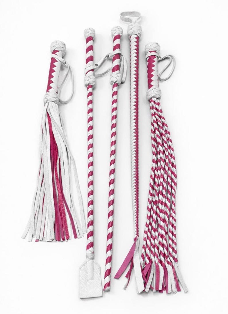 Leather Whip Set - Cat O Nine Tails, Flogger, Riding Crop - Handcrafted Genuine Leather Tool image 7