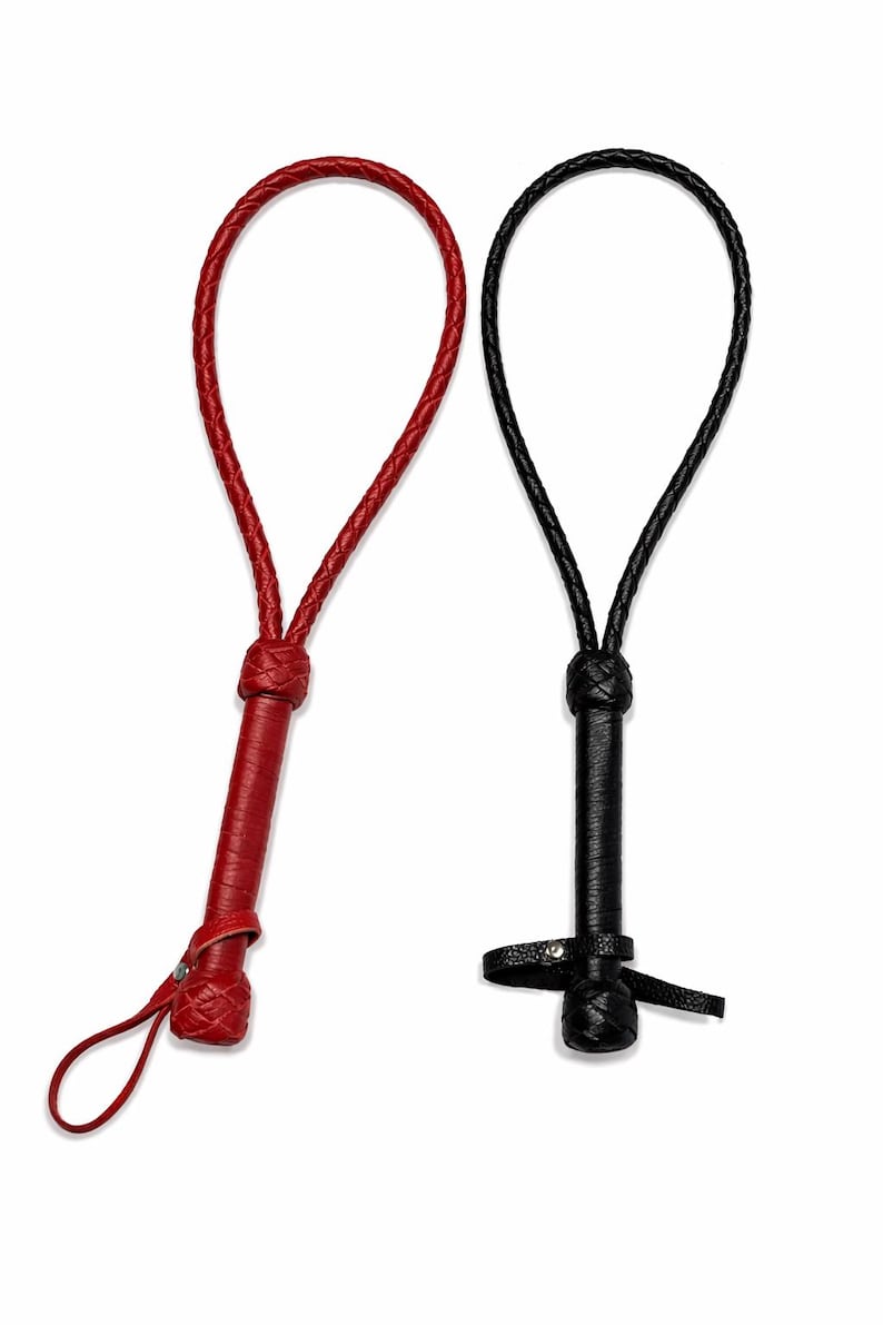 Leather Loop Whip 19,5" Genuine Leather, Spanking Flogger -handmade - Etsy