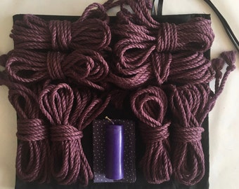 Jute Shibari Rope Kit 8 pc 26,25ft - 0,24" - Handmade