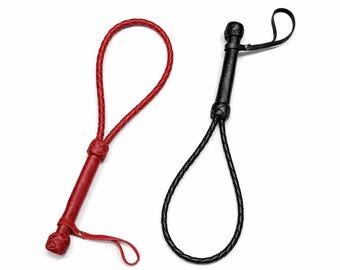 Leren zweep 19,5" echt leer, spanking flogger - handgemaakt