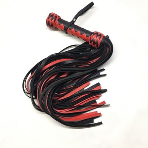 Leather Spanking Flogger 50 Thuddy Long Tail Genuine Leather - Handmade
