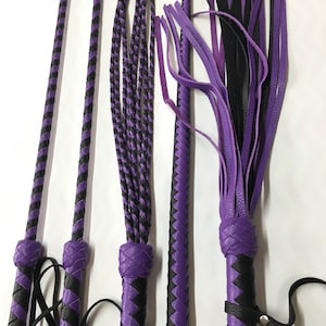 Whip Leather Set Flogger 30 Tail Riding Crop Cat O Nine Spanking Flog Tool - Handmade