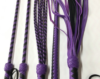 Whip Leather Set Flogger 30 Tail Riding Crop Cat O Nine Spanking Flog Genuine Leather Tool - Handmade