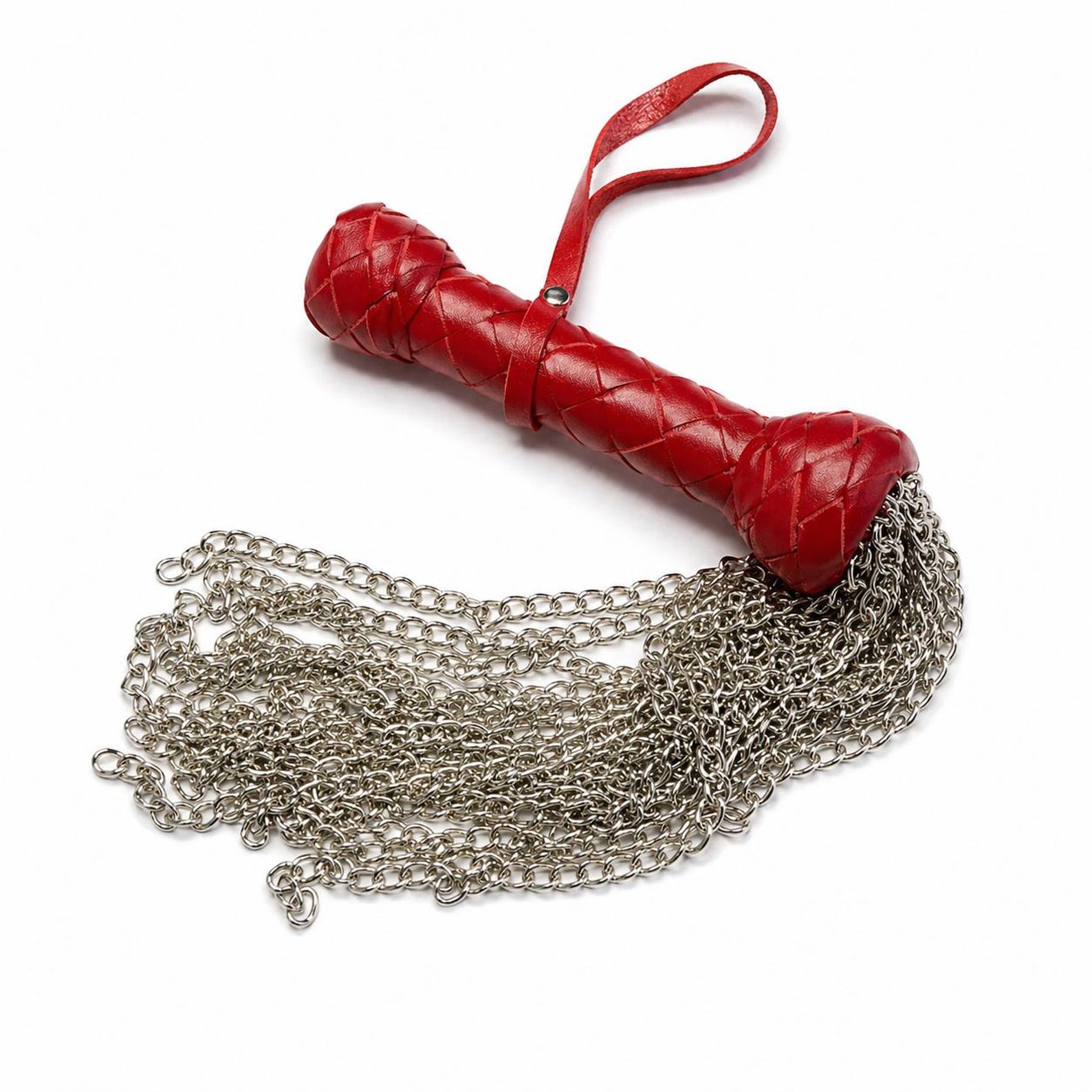 Whip Chain Rope Heavy Chain Flogger 18.8”- Handmade Metal Spanking Whip With Braided ...