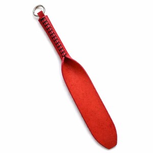 Läderpaddel - 35 cm, handgjort läderspännverktyg Röd