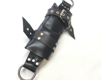 Leather Bondage Cuff Wrist - Handmade