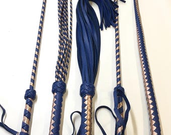 Spanking Leather Kit Flogger 30 Tail Cat O Nine Riding Crop 29 inch (73 cm) Whip 27,6 inch Leather Twig 29 inch Impact Play Set - Handmade