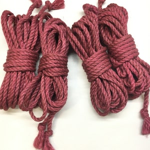 Bondage Shibari Jute Rope 4 pc Pink - Handmade