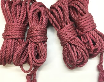 Bondage Shibari Juteseil 4 Stück Pink - Handgemacht