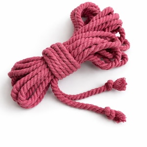 Shibari Cotton Bondage Rope 26ft 6mm, Soft Natural Rope for Beginners Wine