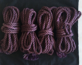 Jute Shibari Bondage Rope 4 pc 26,25f - 0,31" 8mm - Handmade