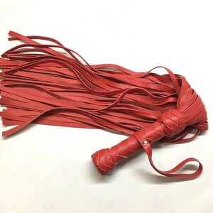 Flogger Leather Red 50 Tail Genuine Leather Whip Handmade