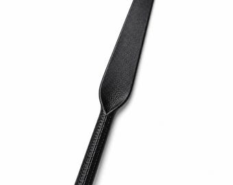 Leather Tawse Paddle 11.8”, Handcrafted Compact Spanking Paddle