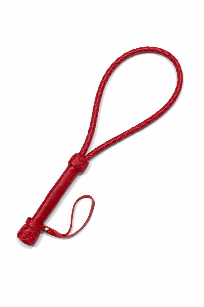 Leather Loop Whip 19,5" Genuine Leather, Spanking Flogger -handmade - Etsy