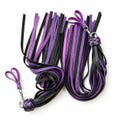 Leather Finger Flogger 30 Tails, Spanking Whip, Swivel Wrist Flogger - Handmade