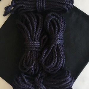 Shibari Jute Rope Set 4 pcs 26.25 0.24 Blindfold Fabric Case, Handmade ブルー