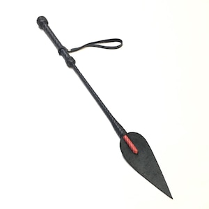 Leather Riding Crop Genuine Spanking 22,4 inch (57 cm) - Handcrafted Device