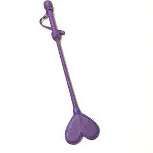 Leather Riding Crop 19.7 inch Elegant Spanking Tool Slap - Heart Handmade