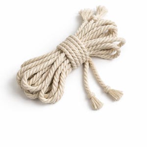Shibari Cotton Bondage Rope 26ft 6mm, Soft Natural Rope for Beginners White