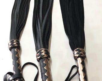 Handmade Leather Flogger Set – Suede & Leather Tails