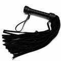 Leather Flogger 45 Tails Black Suede, Soft Impact Play Whip - Handmade
