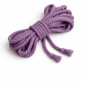 Shibari Cotton Bondage Rope 26ft 6mm, Soft Natural Rope for Beginners Purple