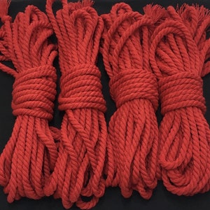 Cotton Shibari Rope Set 26,25ft - 0,24&quot; 4 pcs Bondage Soft Rope - Handmade