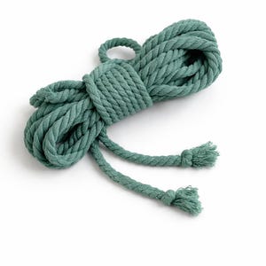 Shibari Cotton Bondage Rope 26ft 6mm, Soft Natural Rope for Beginners Turquoise
