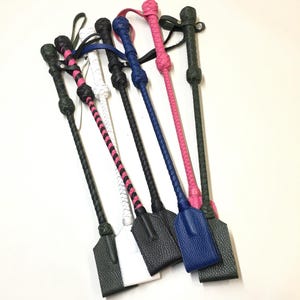 Leather Riding Crop Spanking Paddle 19,7" -  Handmade